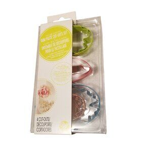 NEW Wilton Peony Gum Paste Cut Out Set Fondant 4 Piece Cutout Cake Decor BNIB